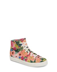 Pink Floral High Top Sneakers
