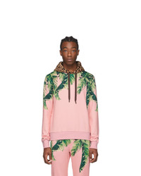Dolce and Gabbana Pink Floral And Leopard Hoodie