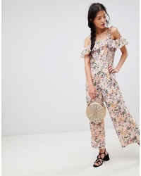 Glamorous Jumpsuit With Ruffle Layer In Floral Ditsy