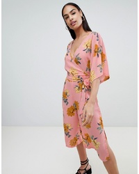 PrettyLittleThing Kimono Sleeve Jumpsuit In Pink Floral