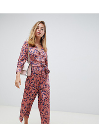 Lost Ink Petite Wide Leg Jumpsuit With In Ditsy Floral Print
