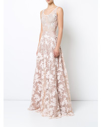Patbo Sleeveless Sheer Embellished Lace Gown