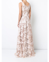 Patbo Sleeveless Sheer Embellished Lace Gown