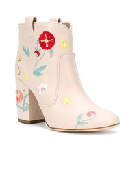 Laurence Dacade Floral Embroidered Ankle Boots