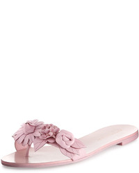 Sophia Webster Lilico Floral Flat Slide Sandal Pink