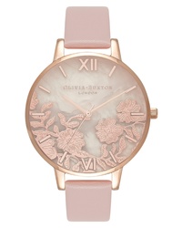 Olivia Burton Floral Rose Leather Watch
