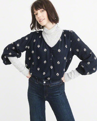 Abercrombie & Fitch Long Sleeve Henley Blouse