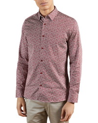 Ted Baker London Copop Slim Fit Floral Stretch Button Up Shirt