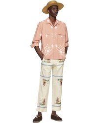 Bode Pink Embroidered Canterbury Shirt
