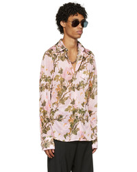 LU'U DAN Pink Slim B Flowers Shirt