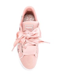 Puma Embroidered Floral Low Top Sneakers