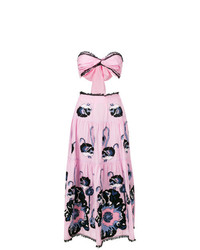 Yuliya Magdych Cut Out Poppy Print Dress