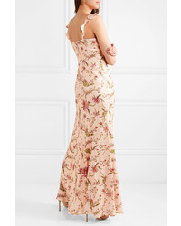 Rachel Zoe Leola Floral Print Sequined Tte Gown