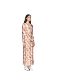 Paco Rabanne Pink Printed Long Sleeve Dress