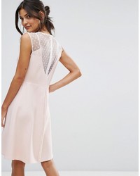Elise Ryan A Line Dress In Mesh And Floral Applique