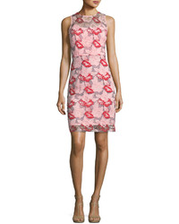 Donna Ricco Floral Mesh Lace Sleeveless Midi Dress