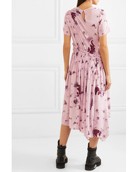 Preen Line Lois Asymmetric Shirred Floral Print Tte Midi Dress