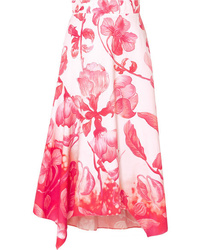 Peter Pilotto Floral Print Cotton Poplin Skirt