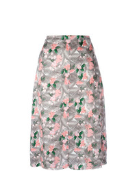 JULIEN DAVID Floral Printed Midi Skirt
