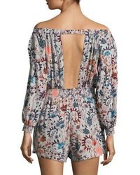 Free People Pretty And Free Off The Shoulder Floral Romper