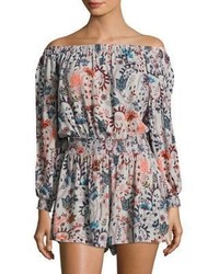 Free People Pretty And Free Off The Shoulder Floral Romper