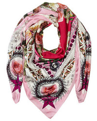 Givenchy Paradise Flowers Cotton Silk Scarf