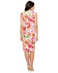 CeCe Floral Tropic Slitneck Scuba Sheath Dress Dress