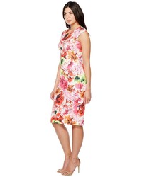 CeCe Floral Tropic Slitneck Scuba Sheath Dress Dress