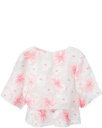 Pink Floral Short Sleeve Blouse