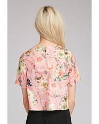 Forever 21 Floral Print Crepe Blouse