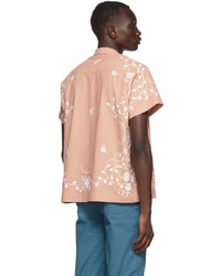Bode Brown Heirloom Floral Short Sleeve Shirt