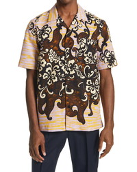 Dries Van Noten Carltone Floral Short Sleeve Button Up Shirt