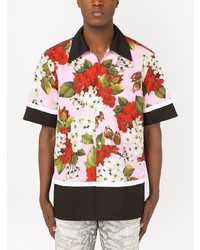 Dolce & Gabbana Floral Print Cotton Poplin Shirt