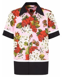 Dolce & Gabbana Floral Print Cotton Poplin Shirt