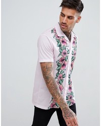 Urban Threads Floral Print Revere Collar Shirt