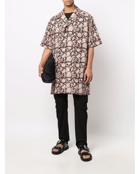 Yohji Yamamoto Floral Print Spread Collar Shirt