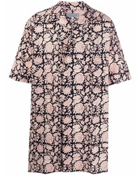 Yohji Yamamoto Floral Print Spread Collar Shirt
