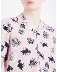 Sandro Flower Print Short Sleeved Woven Shirt