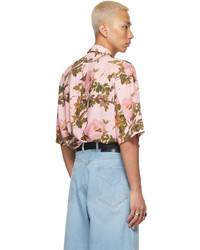 LU'U DAN Pink Floral B Short Sleeve Shirt