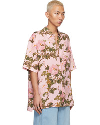 LU'U DAN Pink Floral B Short Sleeve Shirt