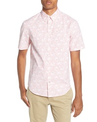 Club Monaco Squiggle Flower Regular Fit Short Sleeve Shirt
