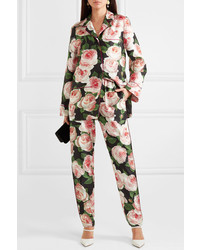 Dolce & Gabbana Floral Print Silk Charmeuse Shirt