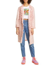 Anna Sui Butterfly Quilted Rosebuds Print Cotton Coat