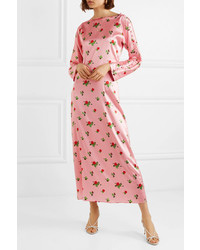 BERNADETTE Dakota Floral Print Stretch Silk Satin Maxi Dress
