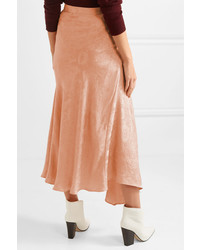 Etro Asymmetric Silk Jacquard Midi Skirt