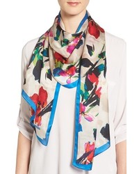 Vince Camuto Fancy Floral Print Silk Scarf