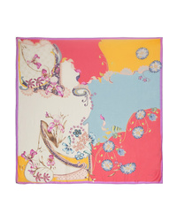 Etro Floral Print Silk Chiffon Scarf