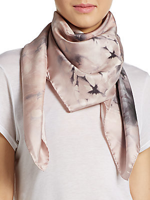 Valentino Floral Print Silk Scarf, $275 | Off 5th | Lookastic