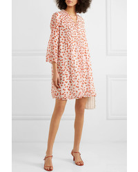 Diane von Furstenberg Layla Ruffled Floral Print Silk Crepon Mini Dress
