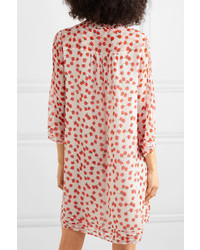 Diane von Furstenberg Layla Ruffled Floral Print Silk Crepon Mini Dress